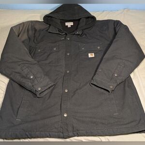 Carhartt Quick Duck Men's Black Hooded Field Jacket Size XL